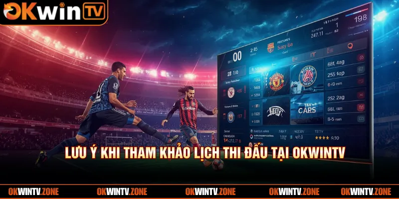 Lưu ý khi tham khảo lịch thi đấu tại OKWINTV 